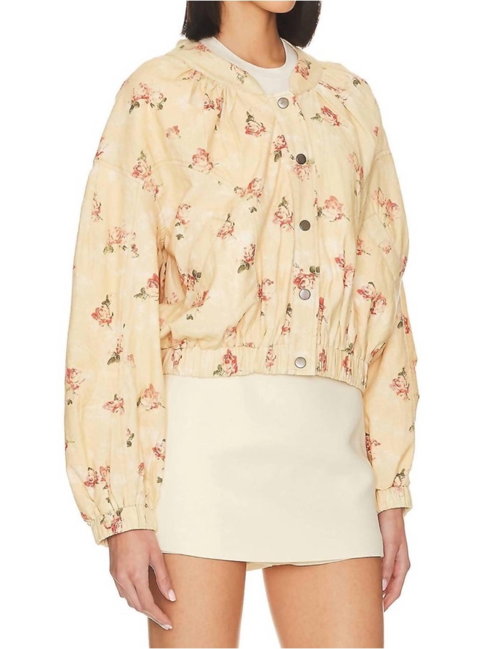 Free People Rory Floral Bomber Jacket size - Picture 4 of 9